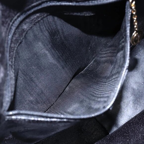 GUCCI Bamboo Shoulder Bag Leather 2way Black Gold - Picture 7 of 16